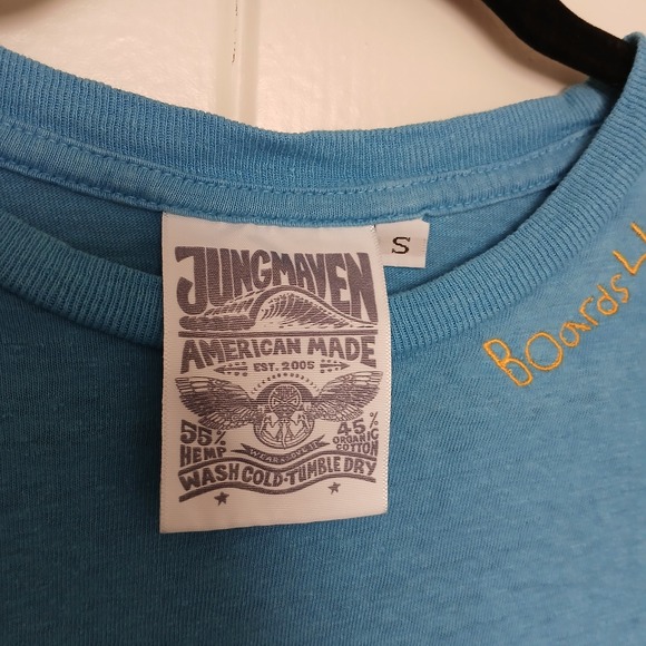 Jungmaven T-Shirt Boards 4 Buddies Men's Small Hemp Organic Cotton Blend Blue SS - Picture 8 of 10